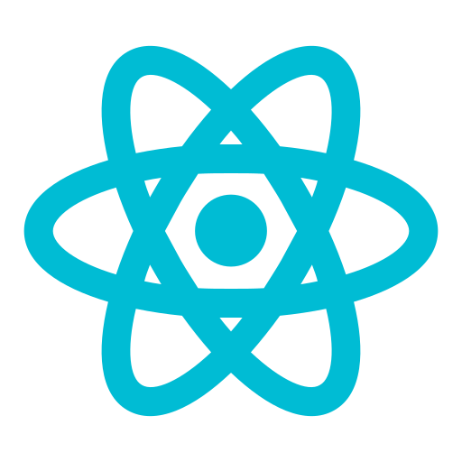 Logotipo de React como la librería de desarrollo frontend web más utilizada.