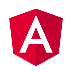 Logotipo de Angular. Uno de los frameworks de JavaScript para desarrollo web frontend más utilizadas.