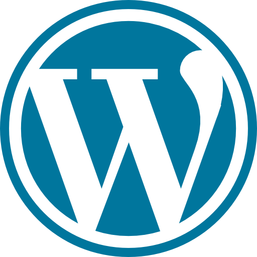 Logotipo de WordPress, el CMS más conocido en todo el mundo para construir sitios web sin saber programación.