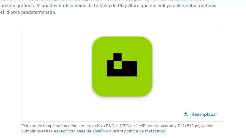 Ejemplo de icono para tu aplicación que debes subir a la ficha de Google Play.