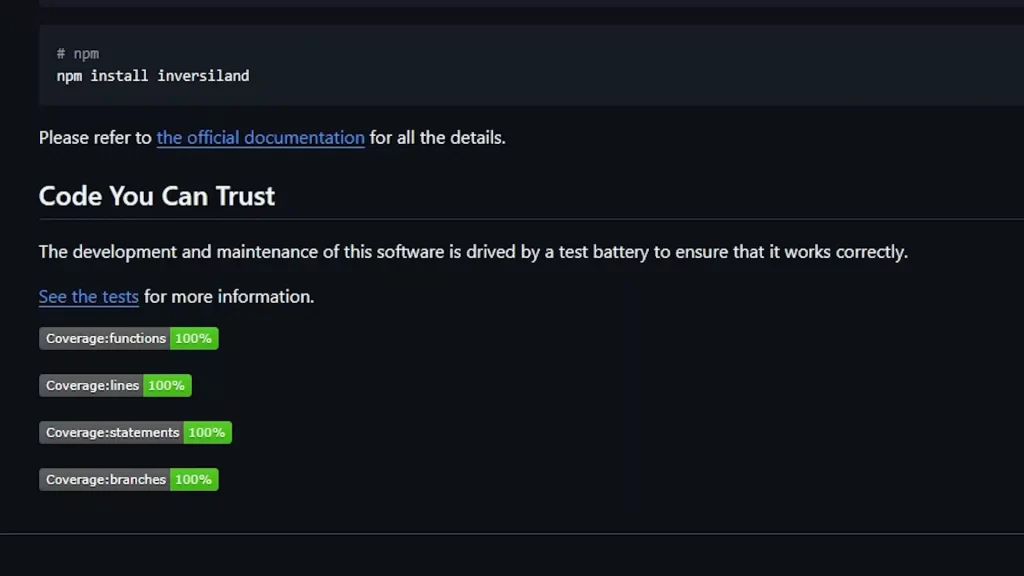 Cobertura de código perfecta en repositorio
