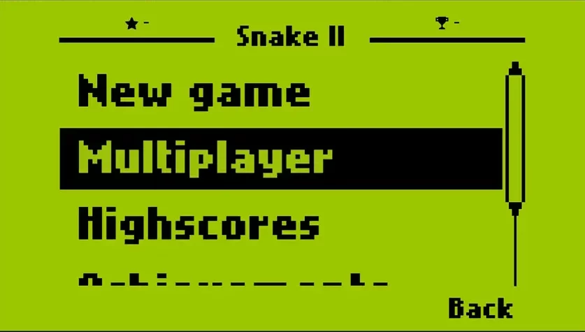 Modo multijugador añadido al Snake II de Nokia.